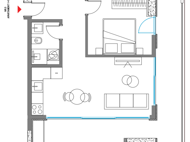 APARTAMENT 1+1 77.8 m²