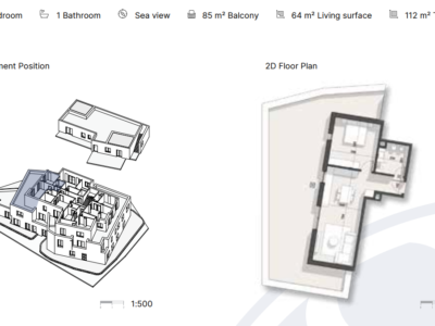 Apartament në Rezidencë në Dhërmi 112 m² total