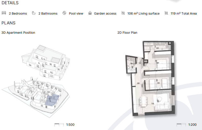 Apartament në Rezidencë në Dhërmi 119 m² total