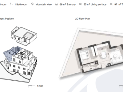Apartament në Rezidencë në Dhërmi 97 m² total