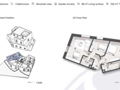 Apartament në Rezidencë në Dhërmi 106 m² total