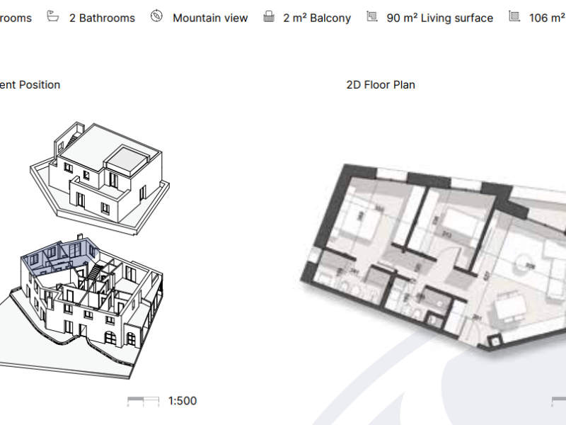Apartament në Rezidencë në Dhërmi 106 m² total