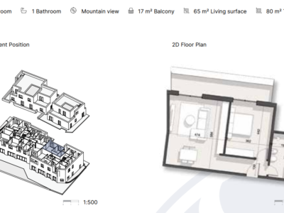 Apartament në Rezidencë në Dhërmi 80 m² total