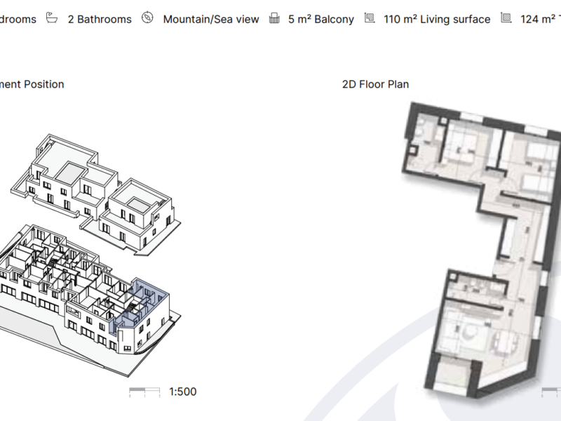 Apartament në Rezidencë në Dhërmi 124 m² total
