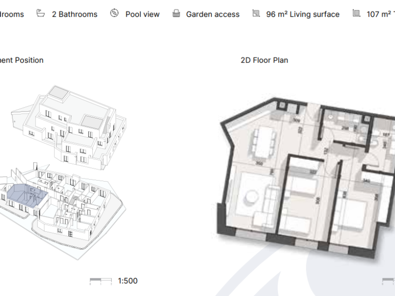 Apartament në Rezidencë në Dhërmi 107 m² total