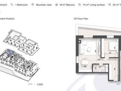Apartament në Rezidencë në Dhërmi 92 m² total
