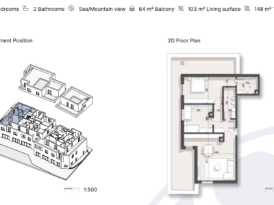 Apartament në Rezidencë në Dhërmi 148 m² total