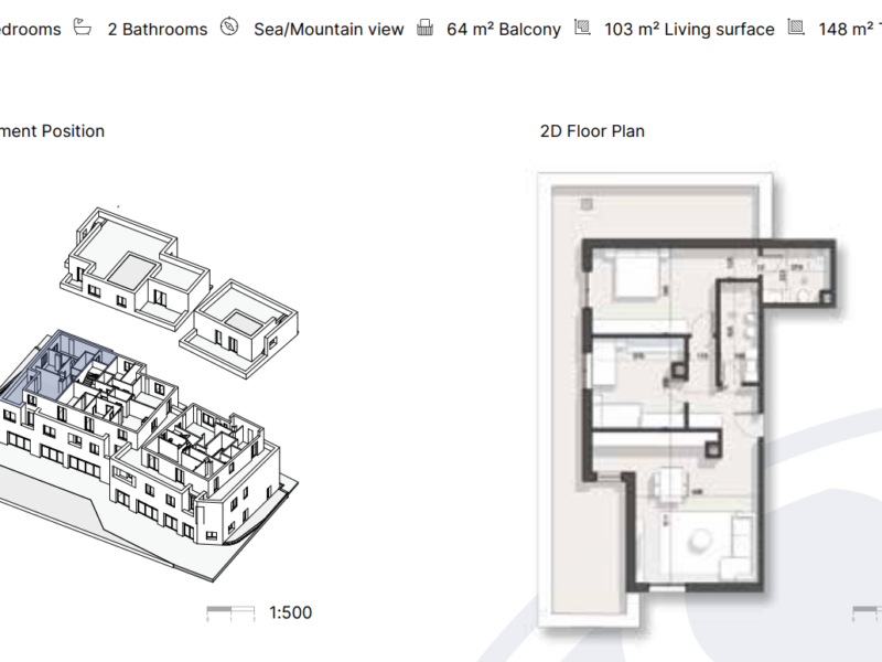 Apartament në Rezidencë në Dhërmi 148 m² total