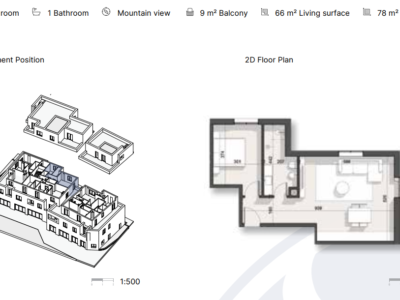 Apartament në Rezidencë në Dhërmi 78 m² total