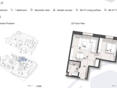 Apartament në Rezidencë në Dhërmi 66 m² total