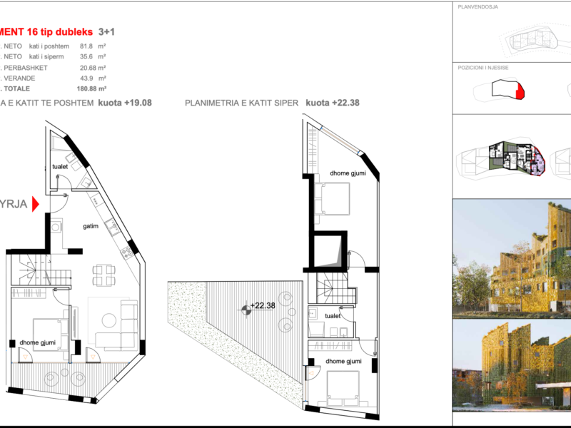 Apartament 16,tip DUBLEKS,KOMPLEKSI ARMADILLO,TIRANE